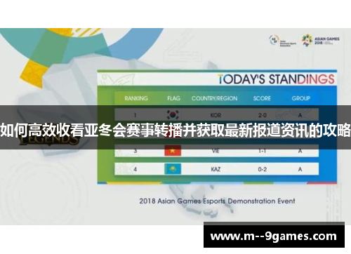 如何高效收看亚冬会赛事转播并获取最新报道资讯的攻略